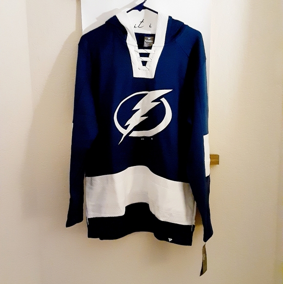 Tampa Bay Lightning Fanatics Inside Line Fleece Pullover Jersey Hoodie - Picture 3 of 6
